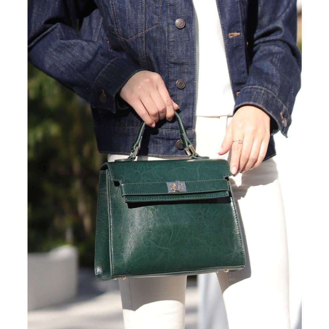 フロージュ florge 【2way】【牛革】フラップミニハンドバッグ