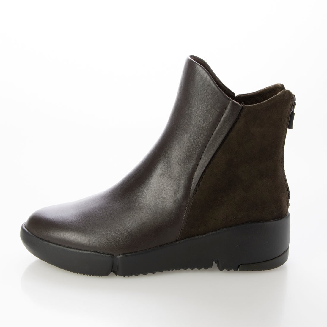 ソフトレザーミドルブーツ （ダークブラウン） -fitfit(フィット