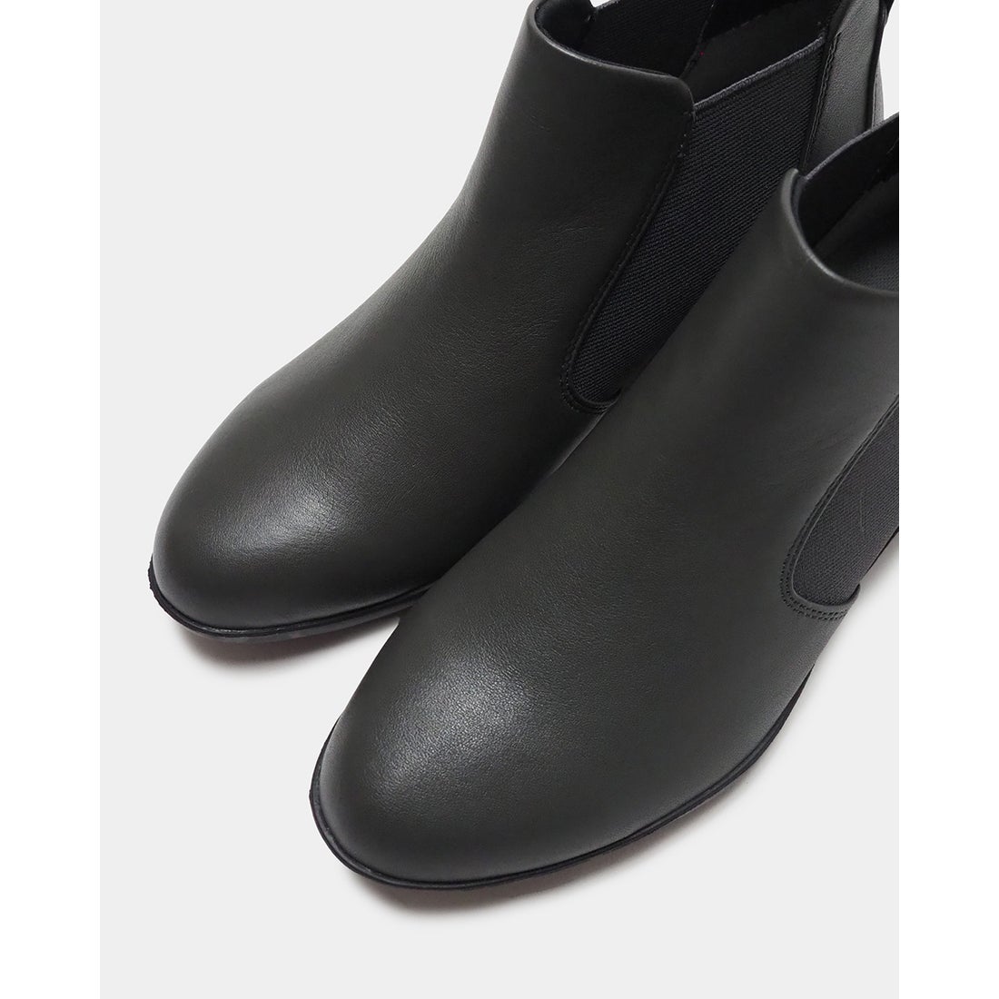 レザーサイドゴアアンクルブーツ （グレー） -fitfit(フィットフィット