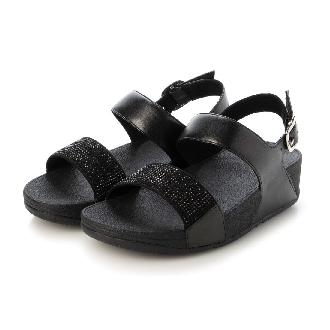 フィットフロップ fitflop Wベルト ヒールストラップ ラメ （ALL BLACK
