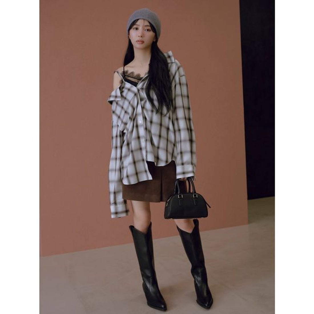 フレイ アイディー FRAY I.D オンブレラメチェックアシメシャツ （YEL