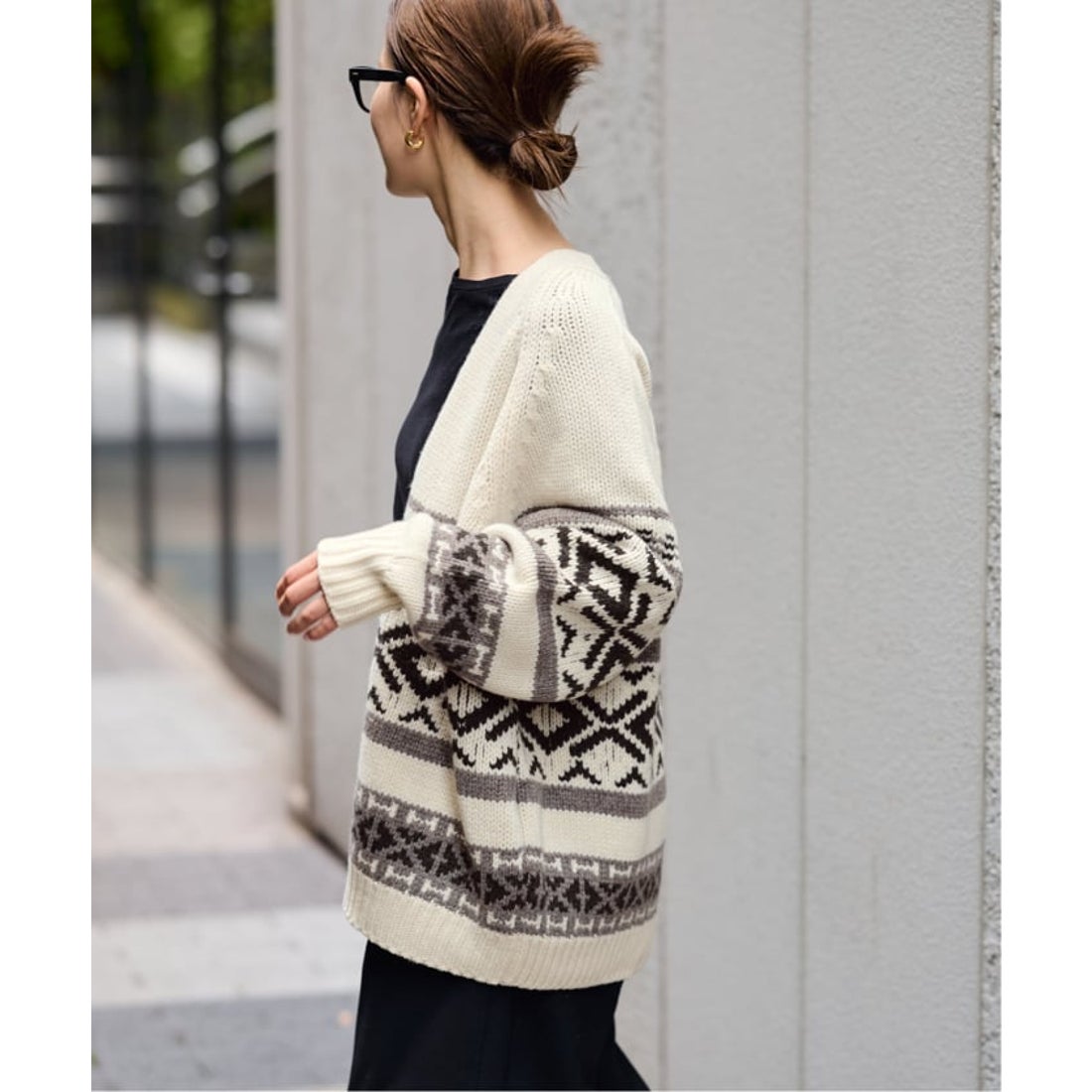 フレームワーク FRAMeWORK ≪≫ジャガードカーディガン （グレーA