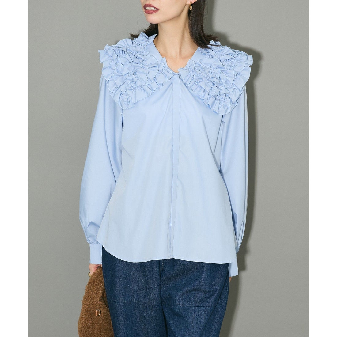 グリーン パークス Green Parks フリルビッグカラーブラウス