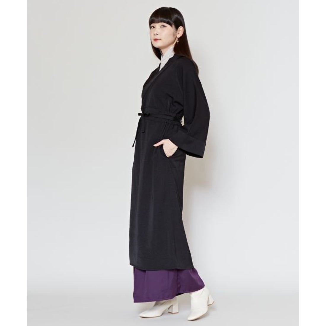 カヤ カヤ 和の狭衣ワンピース （ブラック） -靴＆ファッション通販