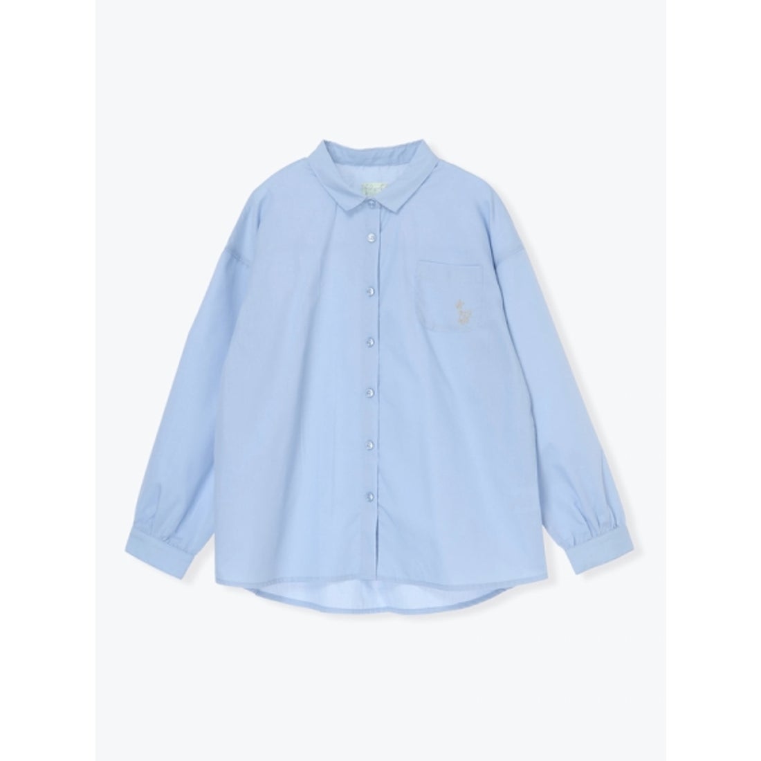 ハレノヒ Hare no hi 胸元ワンポイント刺繍シャツ （ライトブルー