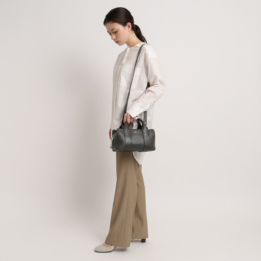 ヒロフ HIROFU 【ランポ】レザーハンドバッグ S 2WAY 本革 ミニバッグ