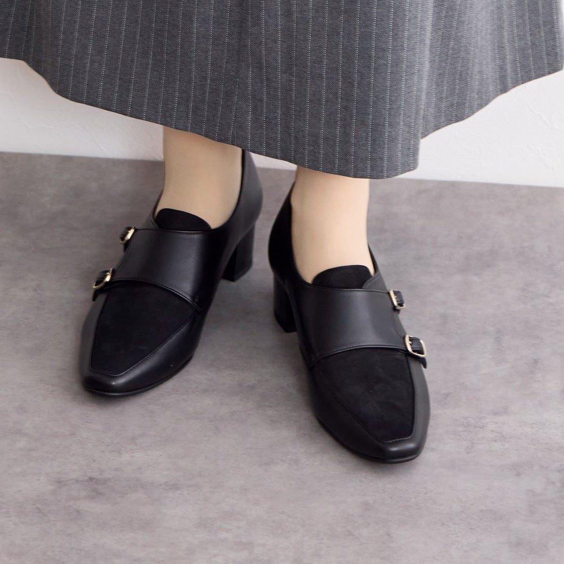 ヒミコ 卑弥呼 ダブルモンクストラップシューズ/641323 （ブラック