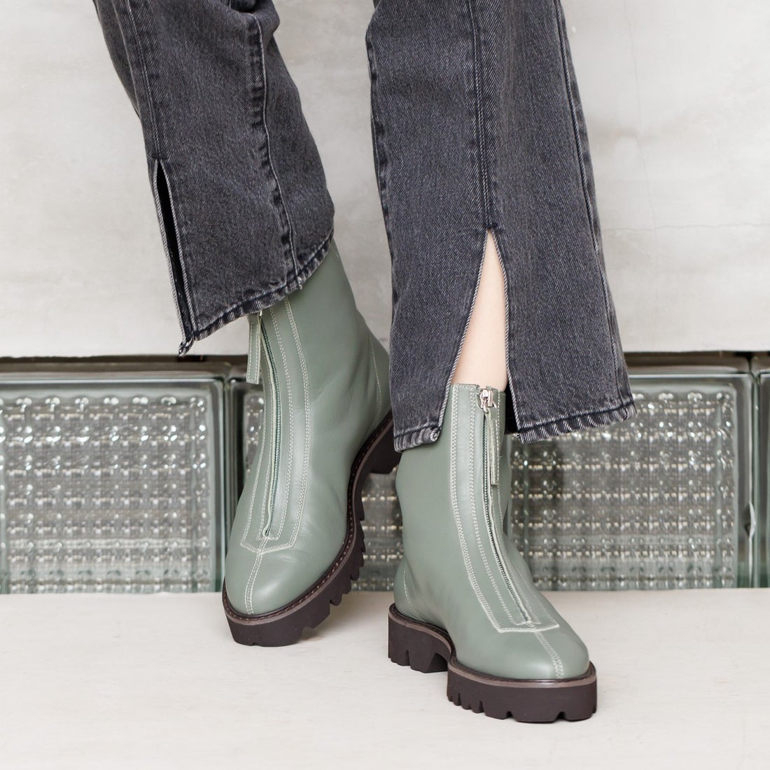 ヒミコ 卑弥呼 トラックソールショートブーツ/621403 （ブラウン