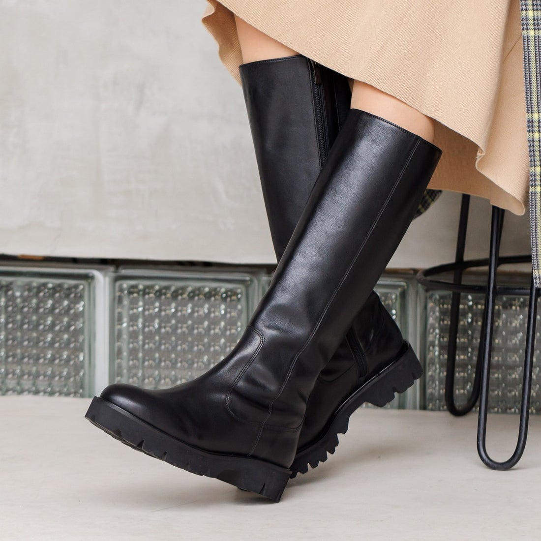 ヒミコ 卑弥呼 トラックソールロングブーツ/621408（ブラック