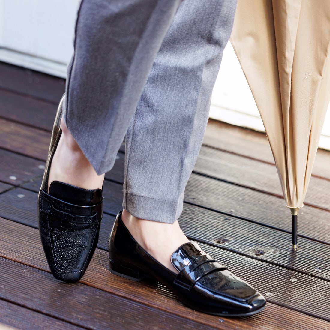 ヒミコ 卑弥呼 【耐水】レインコインローファー/634102 （ブラック