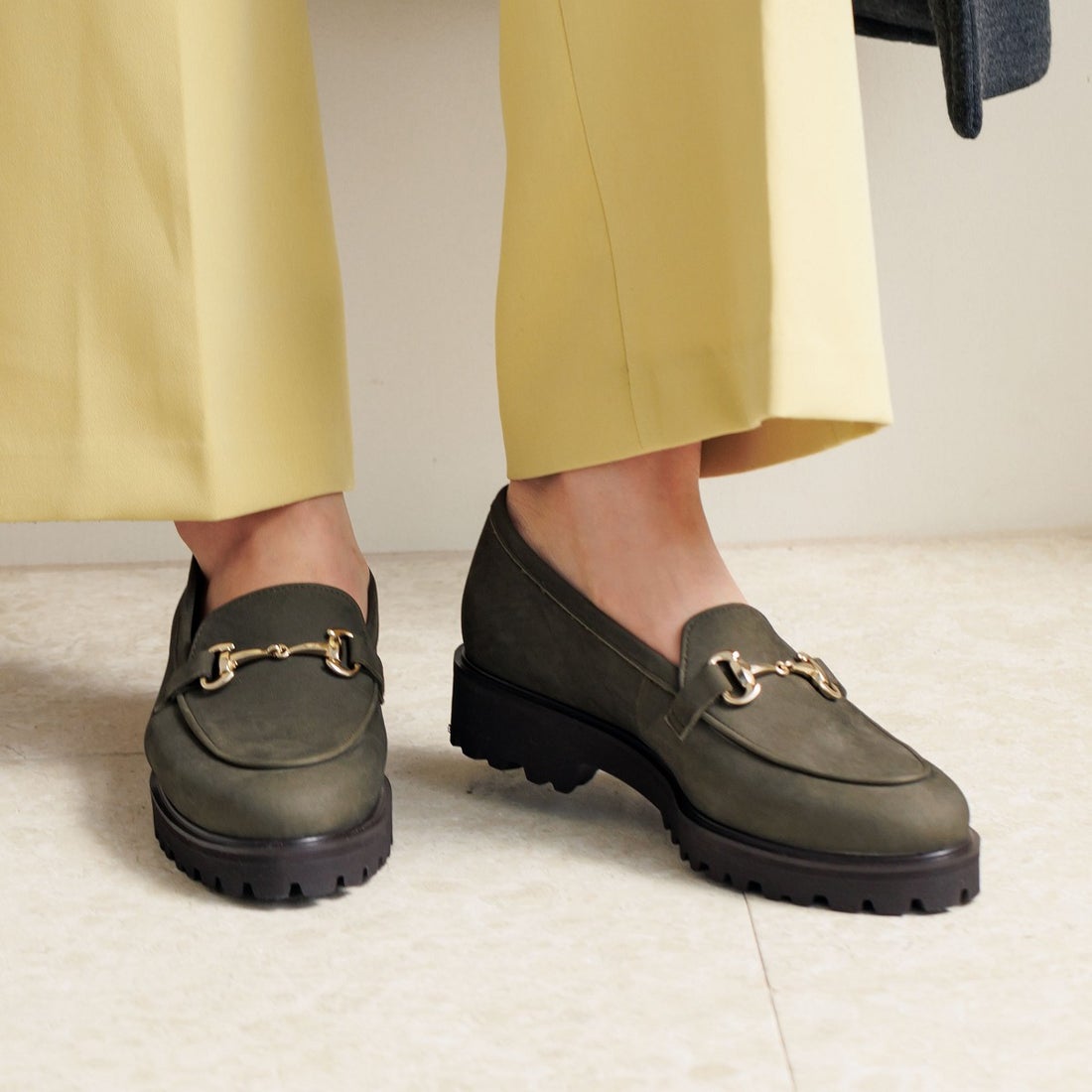 ヒミコ 卑弥呼 【撥水レザー】トラックソールビットローファー/631306