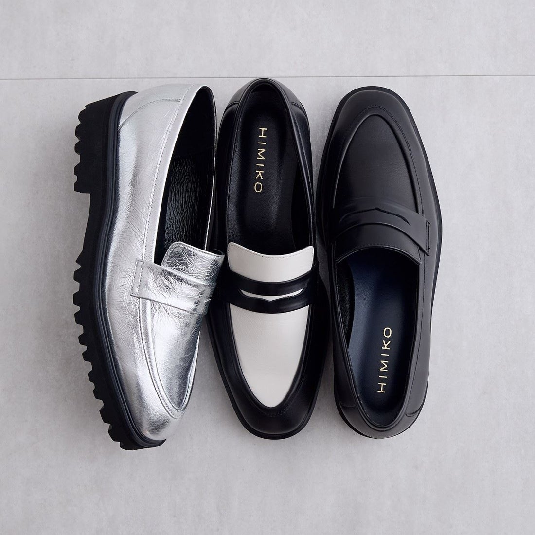 ヒミコ 卑弥呼 トラックソールローファー/641305 （ブラック/ホワイト