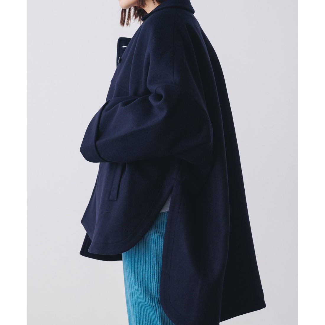 ハンチ hunch ウールライクメルトンポンチョコート l 真冬 防寒 重ね着