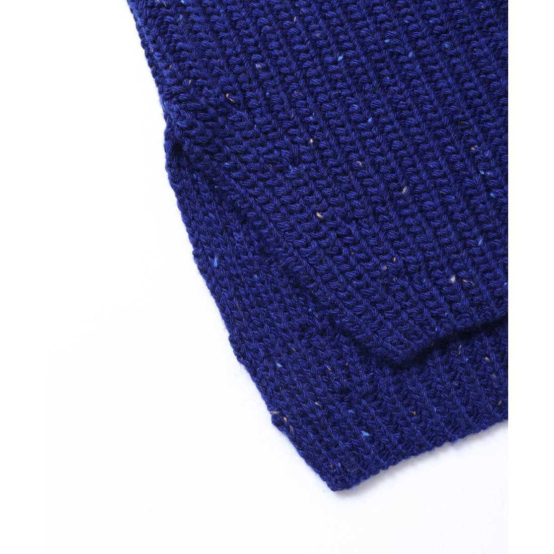 ハンチ hunch 無地 ネップ混 エルボーパッチ付 Vネックニット （ブルー