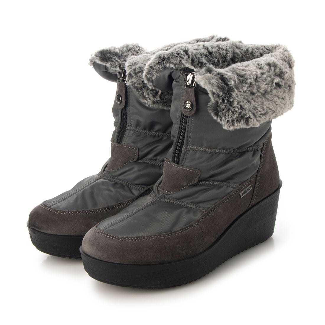 IMAC ファー付きミドルブーツ（グレー) IMAC ファー付きミドルブーツ