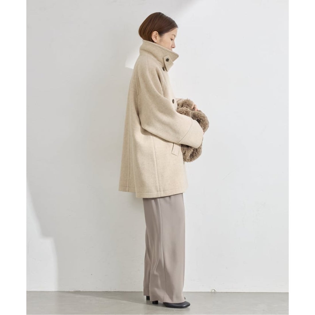 イエナ IENA ダブルブレストハーフコート （ブラウン） -ファッション