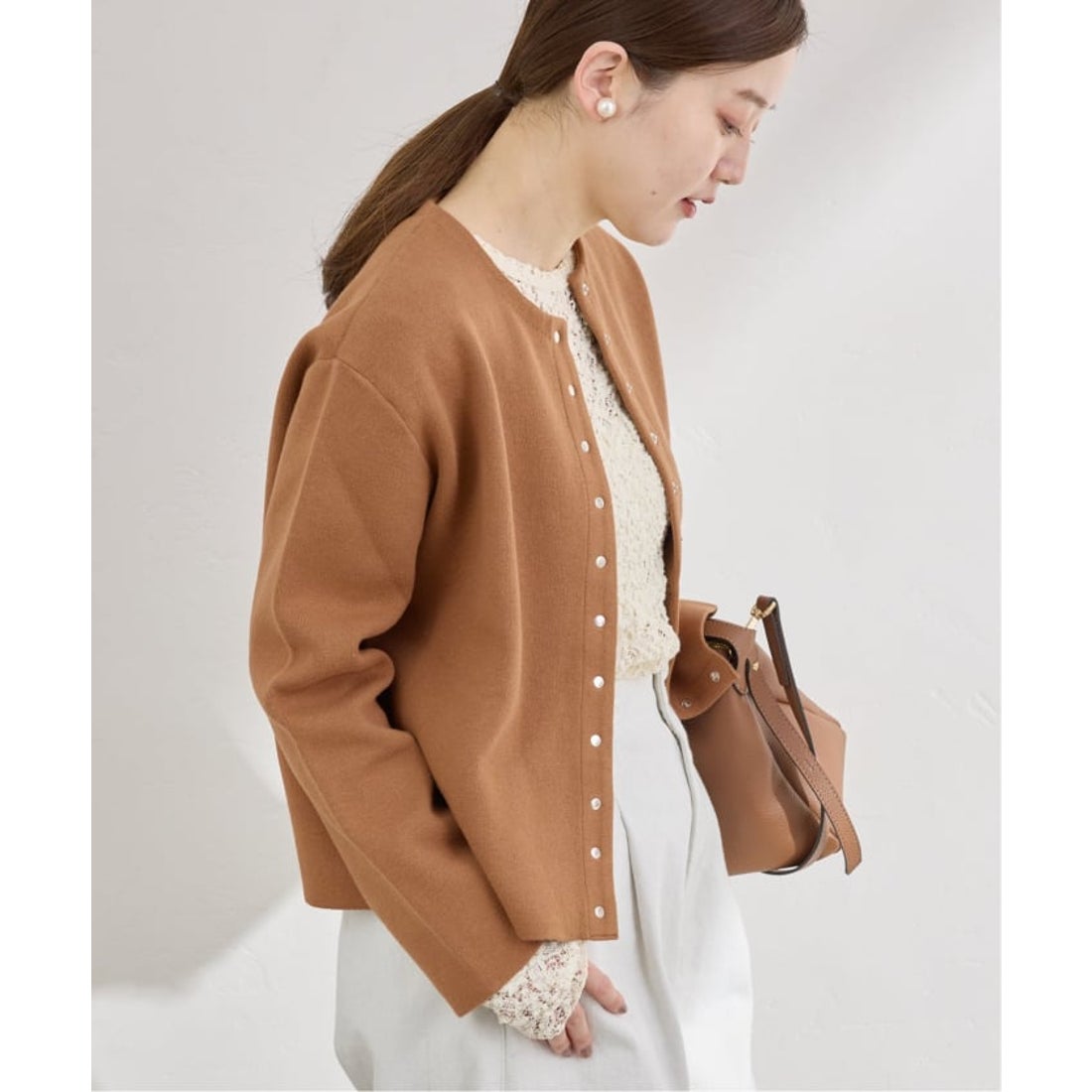 イエナ IENA 《追加2》ダブルフェイススナップカーディガン （イエロー