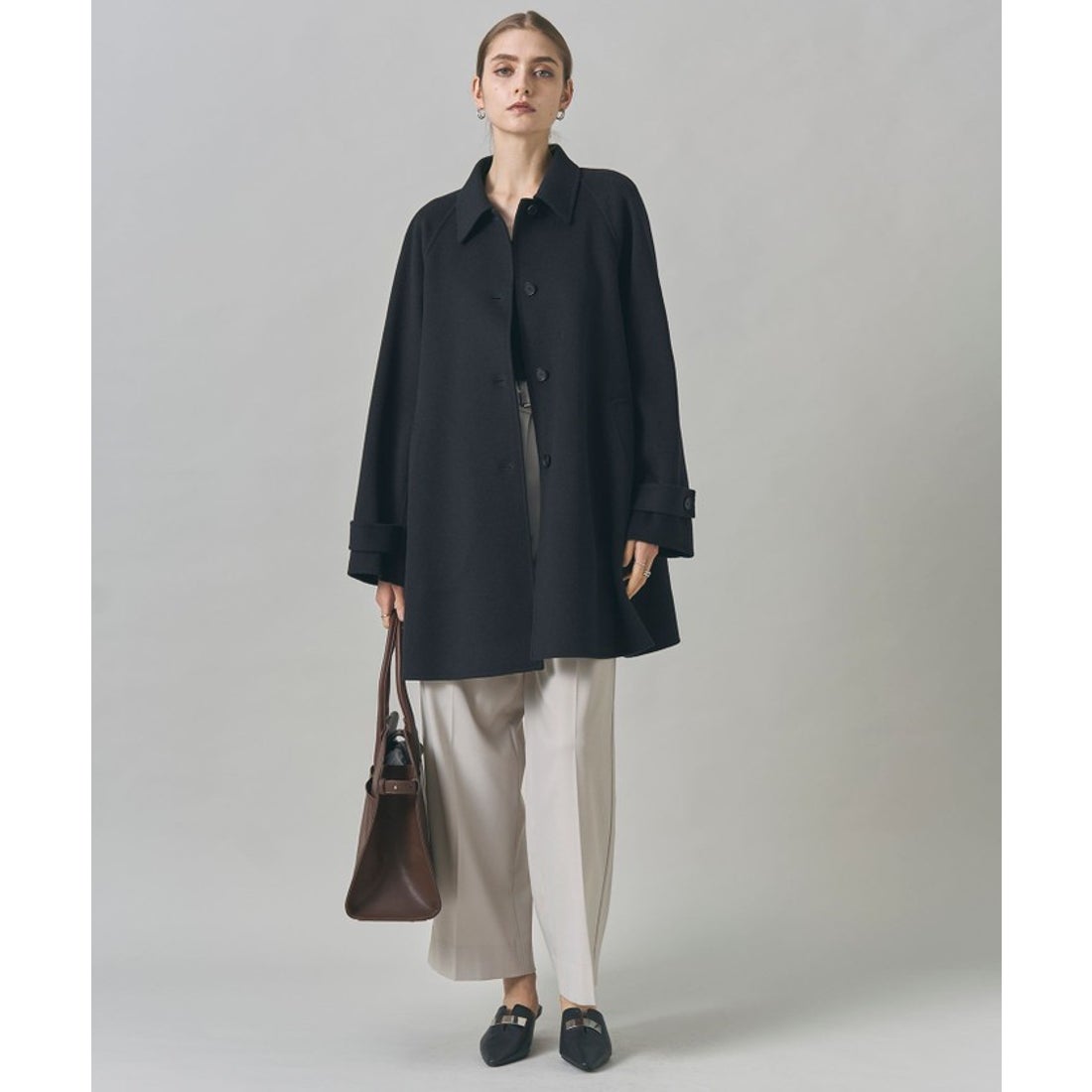 アイシービー ICB WoolRever ステンカラーコート （ブルーグレー系