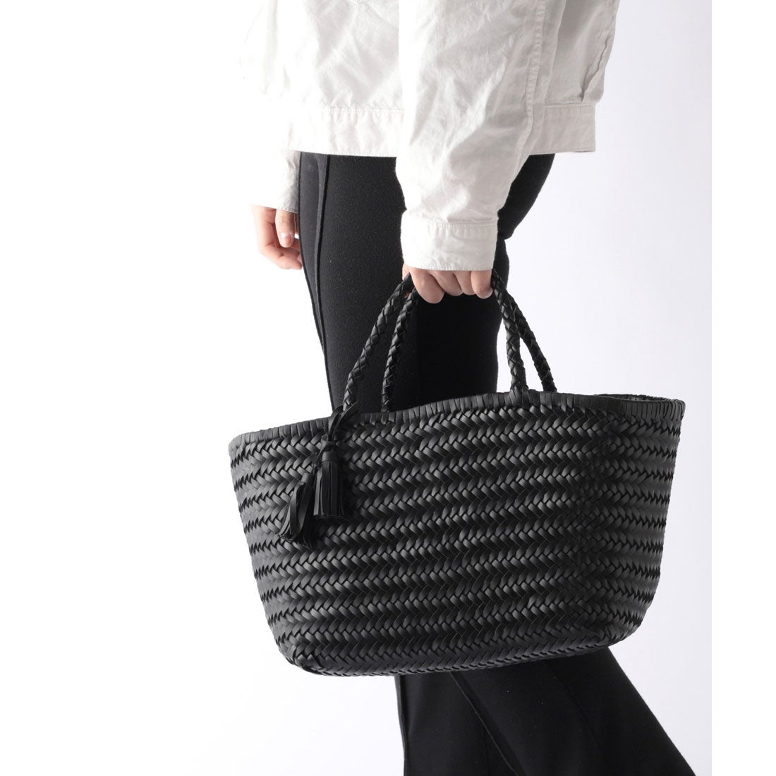 ジュビリー Jubilee メッシュ本水牛レザー かごトートバッグ