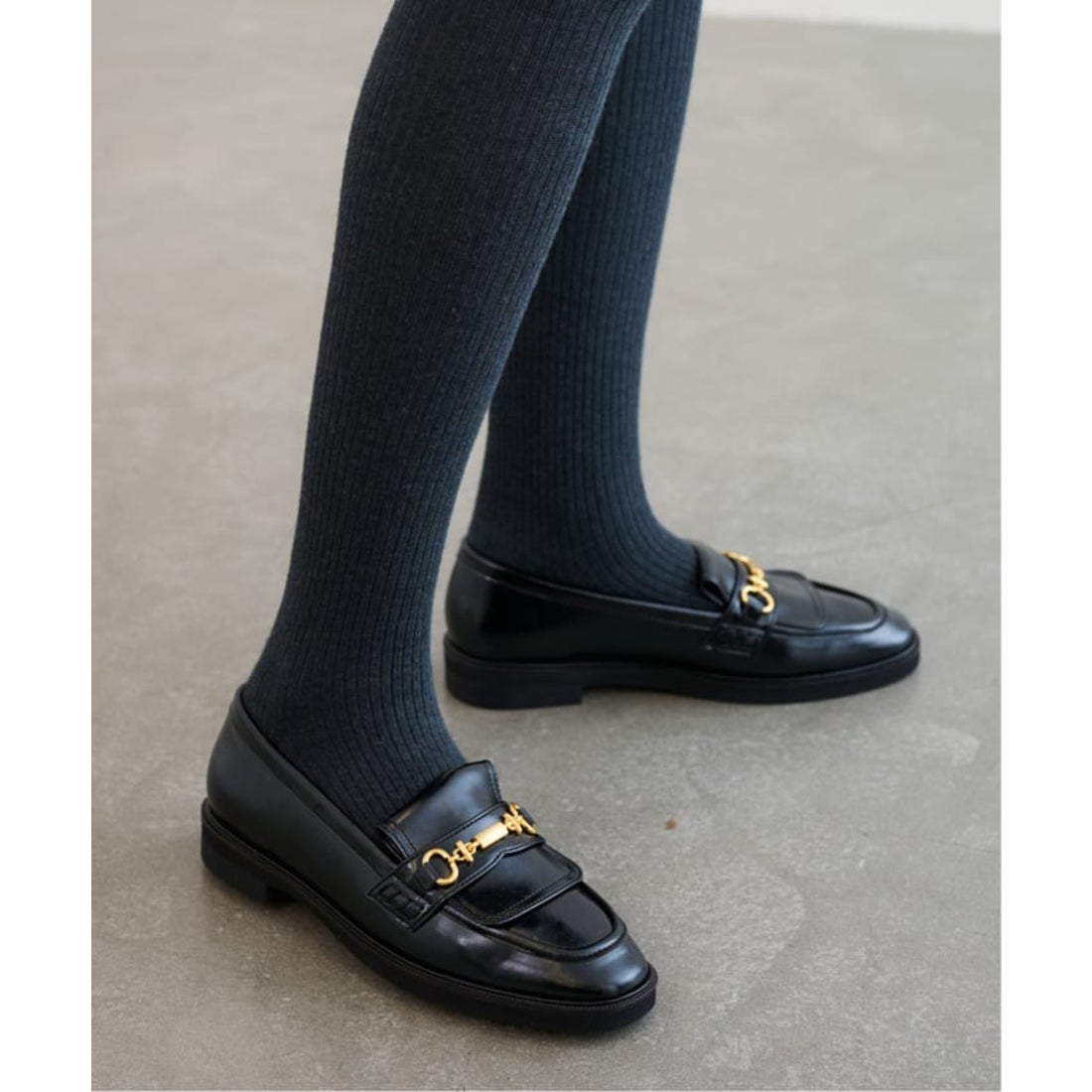 ル タロン LE TALON フラップビットローファー （ブラック A