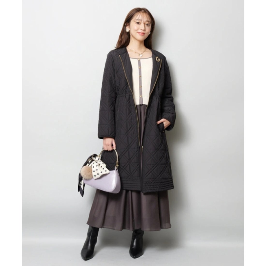 ジャスグリッティー JUSGLITTY キルティング中綿ミドルコート