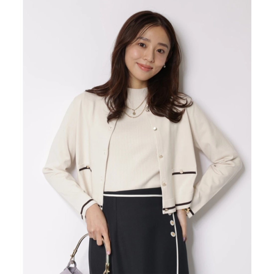 ジャスグリッティー JUSGLITTY ハイネックアンサンブル （茶