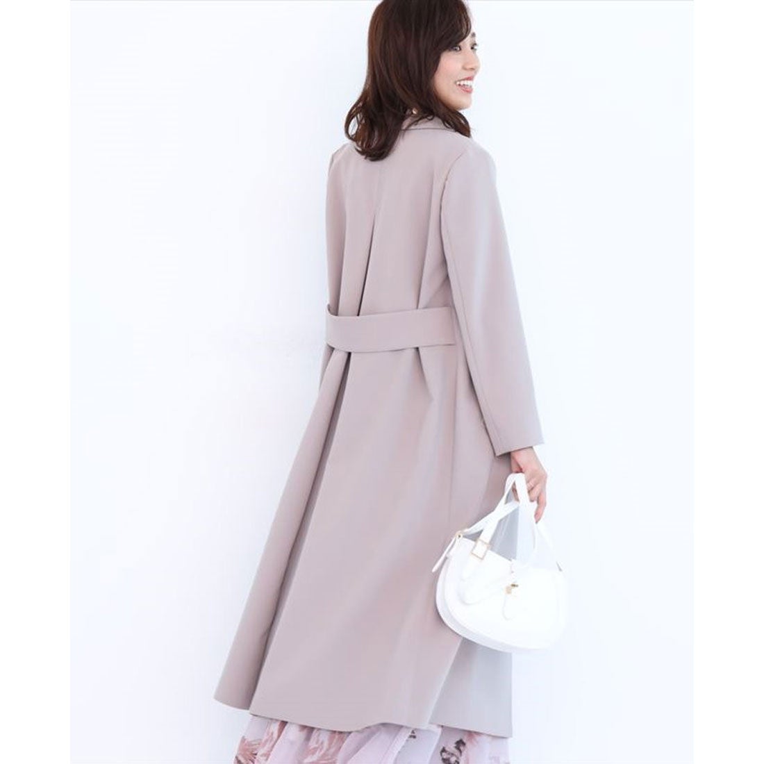 ジャスグリッティー JUSGLITTY バックボリュームダブル釦コート （モカ