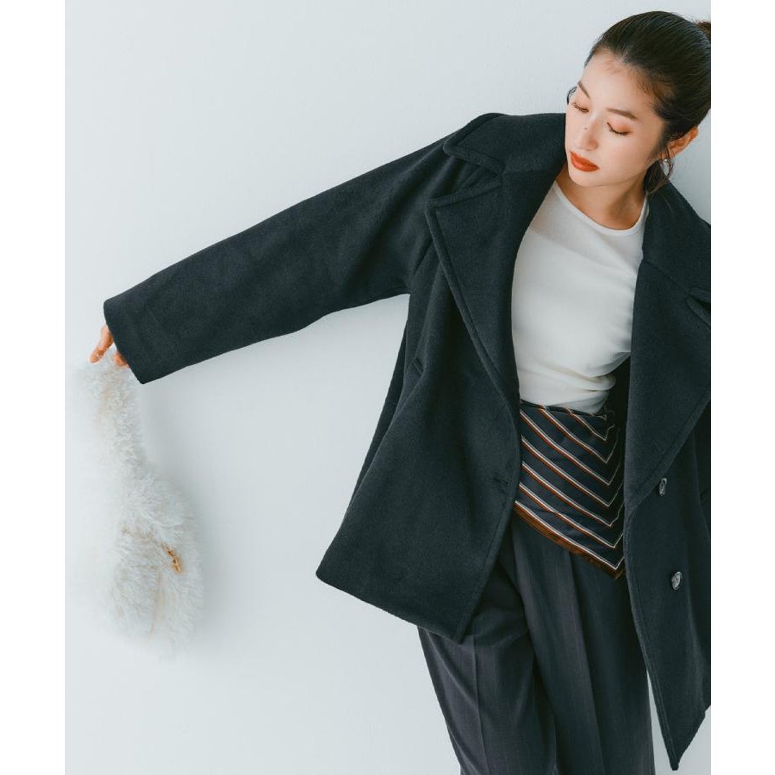 オペーク ドット クリップ OPAQUE.CLIP カシミヤブレンドウールミドル