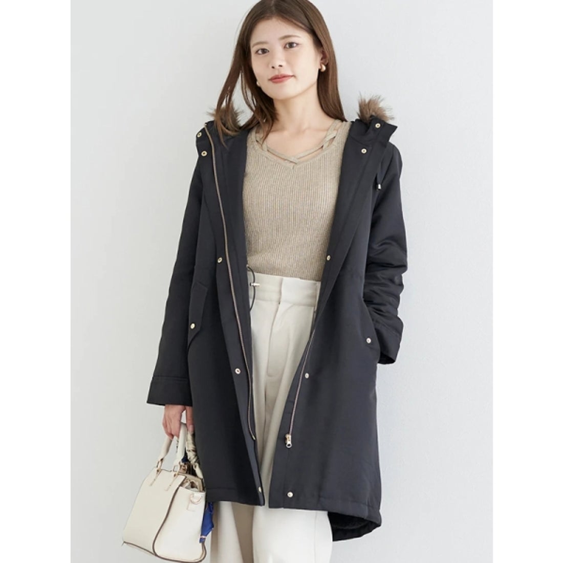 ルディックパーク Ludic Park 裏ボア モッズコート （紺