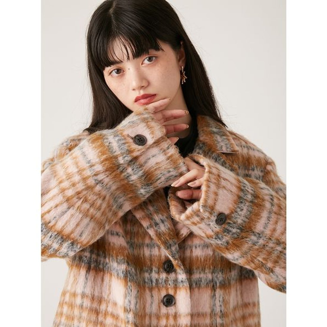 リリーブラウン LILY BROWN シャギーオーバージャケット （GRY） -靴