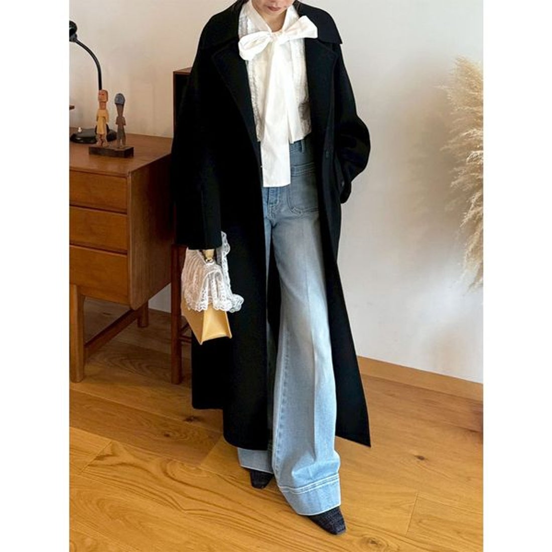 リリーブラウン LILY BROWN ボウタイフリルレースブラウス （WHT