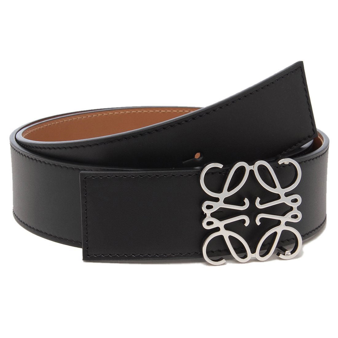ロエベ LOEWE ベルト リバーシブルアナグラム 4cm ブラック ベージュ