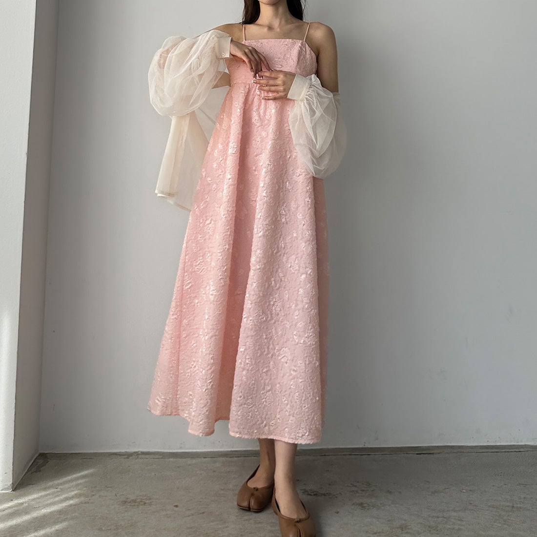 ルエレ Louere Louere ふくれジャガードフレアキャミワンピース