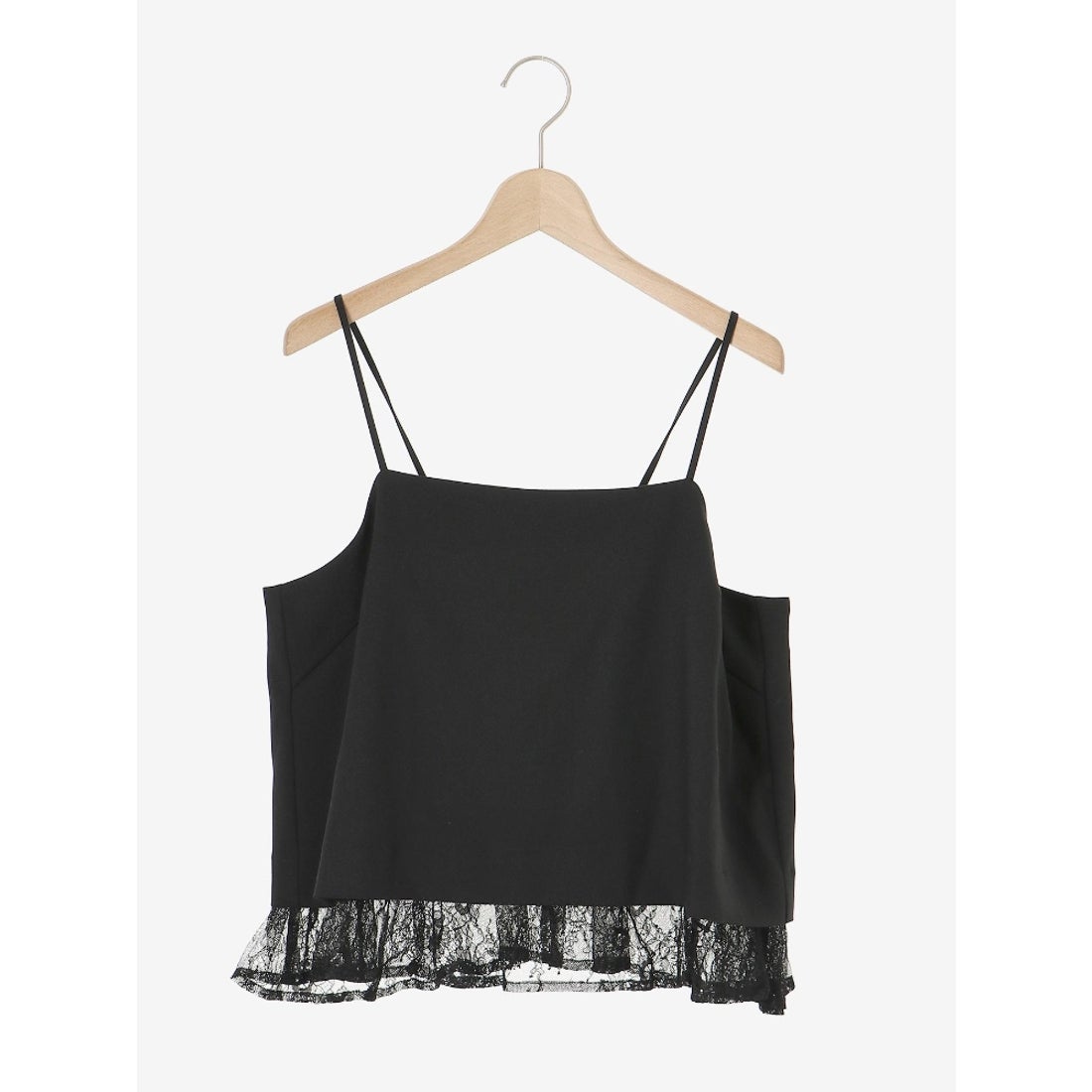 le.coeur blanc レースレイヤードキャミソール（ブラック） -靴