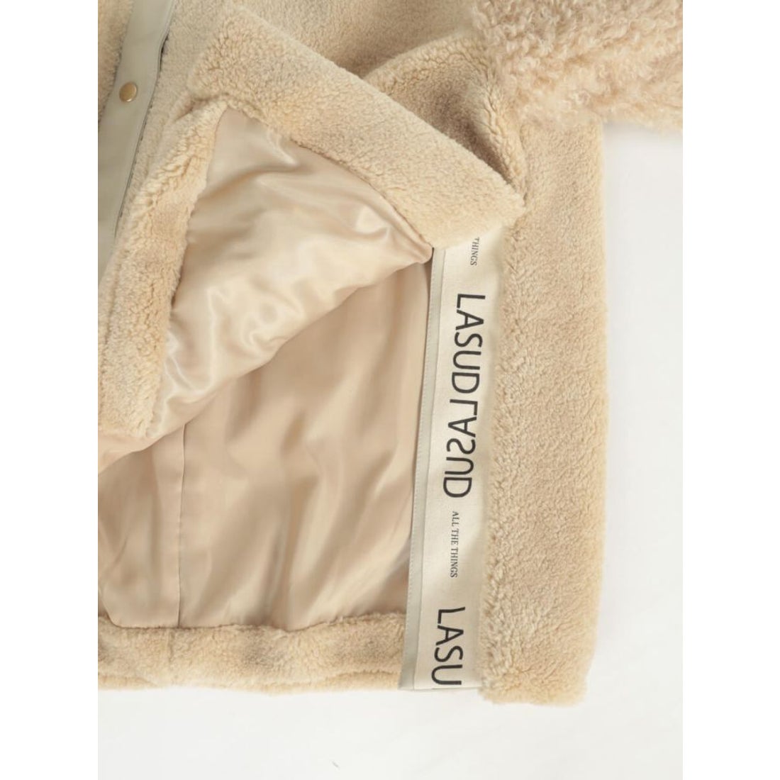 ラシュッド LASUD スリットロゴボアブルゾン （ベージュ） -靴