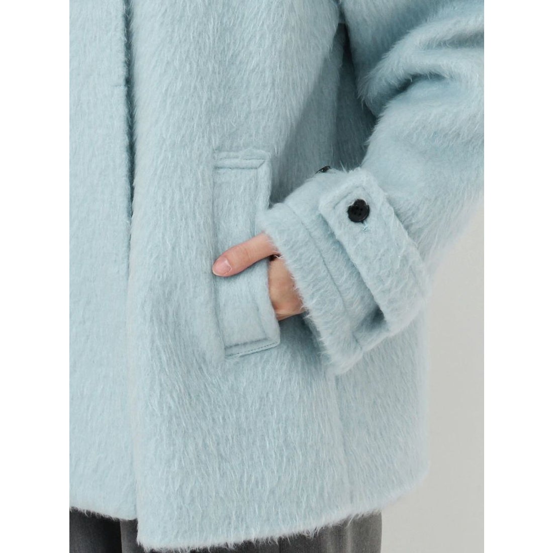 ラグナムーン LAGUNAMOON シャギーハーフコート （ブルー） -靴