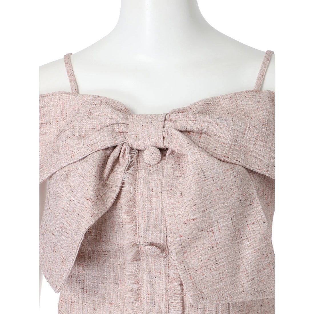 リップサービス LIP SERVICE ツイードリボンオフショルトップス