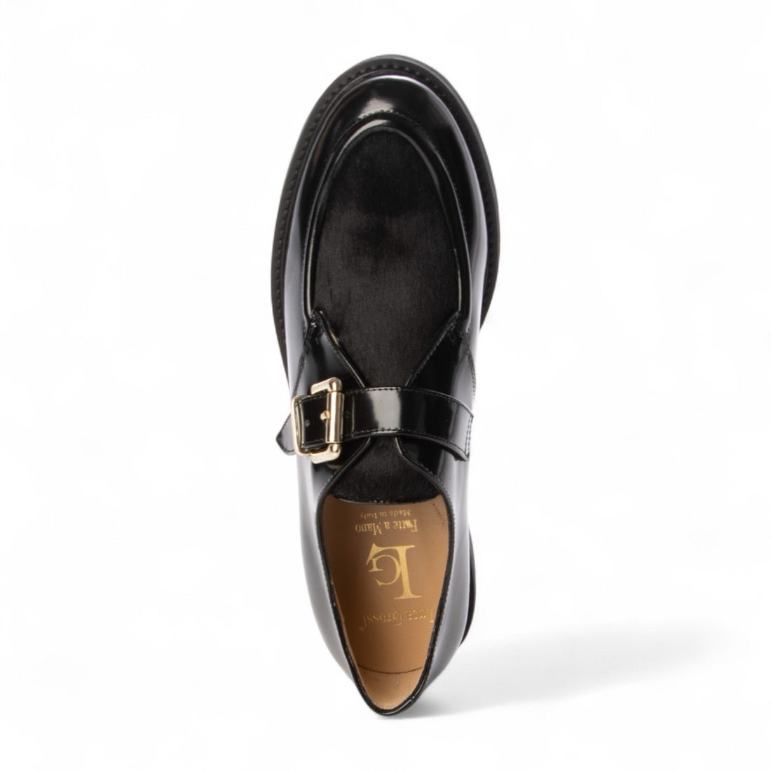 ルカ グロッシ Luca Grossi 異素材コンビモンクストラップシューズ