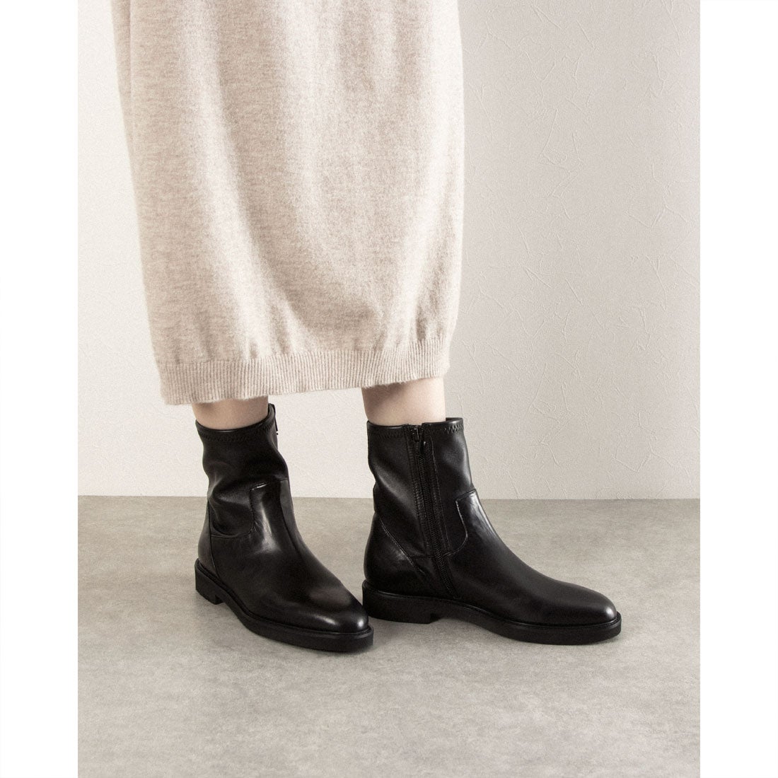 ルカ グロッシ Luca Grossi ストレッチショートブーツ （ブラック