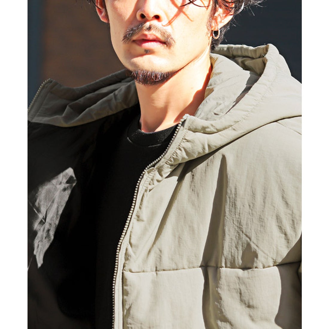 ラグスタイル LUXSTYLE フード付き中綿ナイロンジャケット/中綿