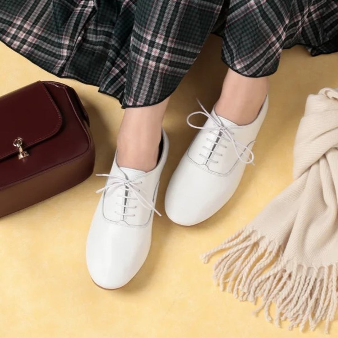 マリー・ルイーズ Marie-Louise 【本革】バレエシューズ （WHITE） -靴