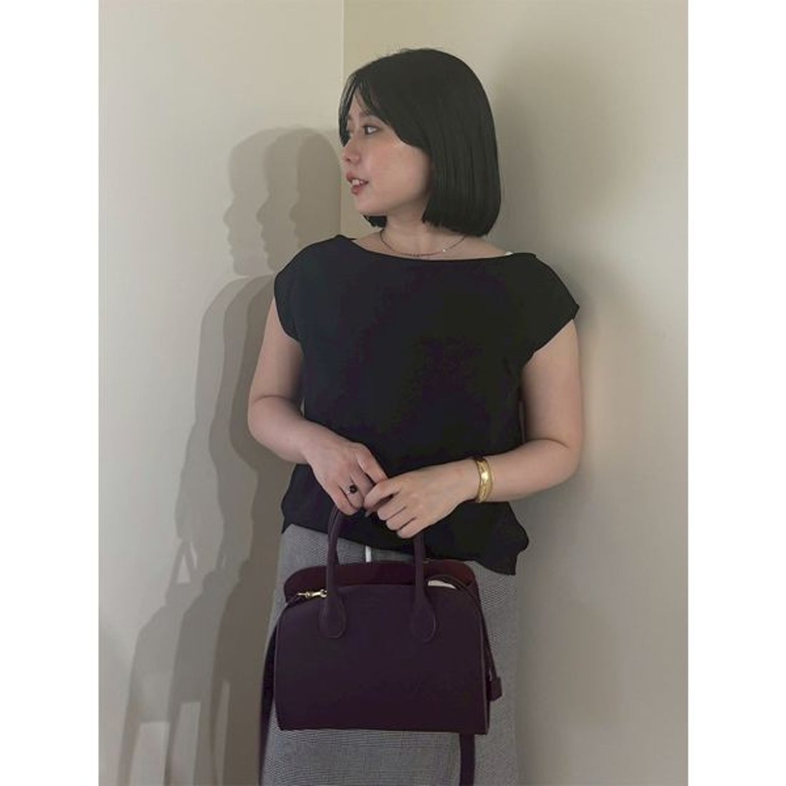 ミラ オーウェン Mila Owen 巾着付きボストンショルダーバッグ （BRD