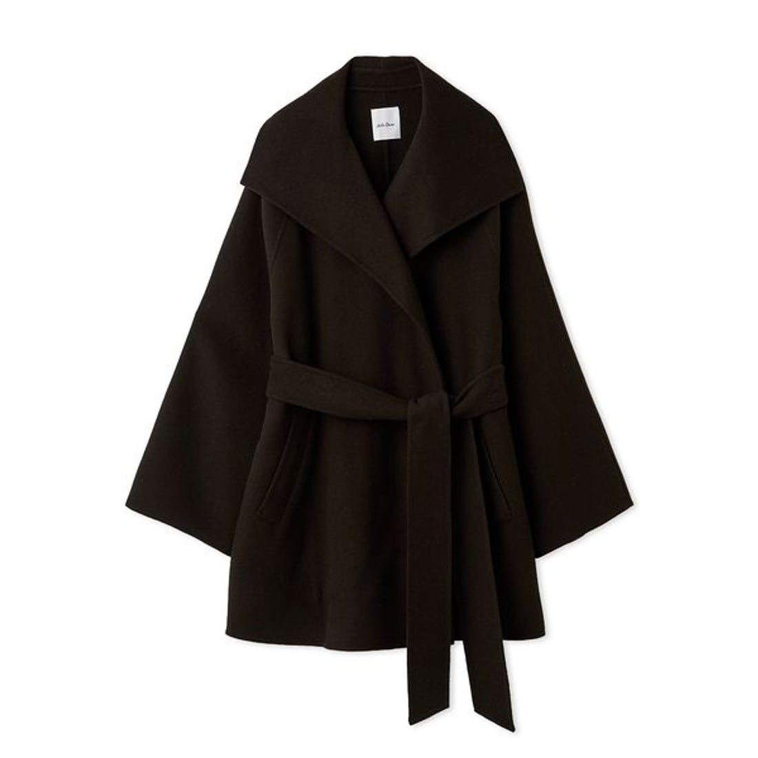 ミラ オーウェン Mila Owen 共ベルト付きビックカラーミディ丈コート