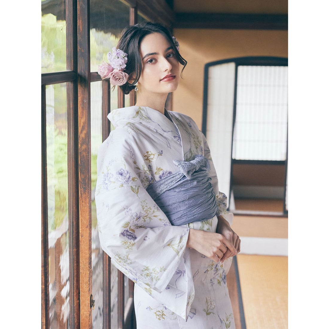 メゾン ド フルール Maison de FLEUR FLEURリボン浴衣 （ピンク） -靴