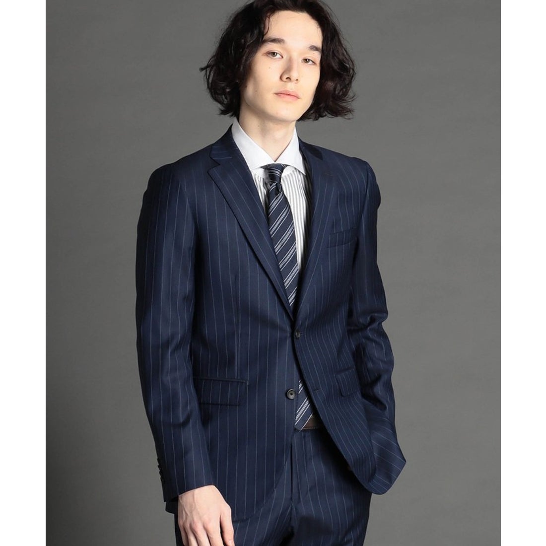 ムッシュニコル MONSIEUR NICOLE 【ex/tra】Loropiana ピンストライプ