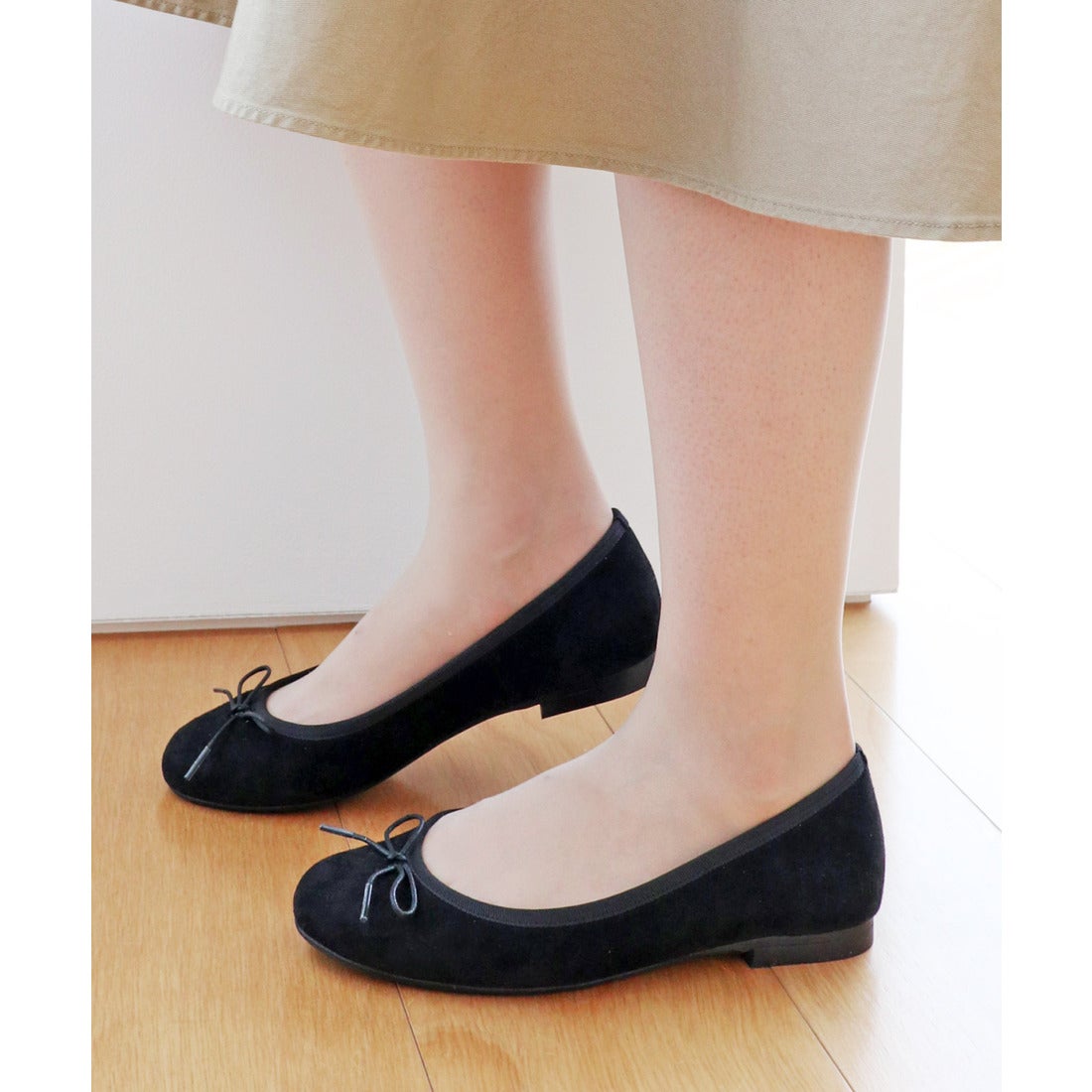 本革】 撥水 バレエシューズ 15000 （ブラック） -モードカオリ MODE