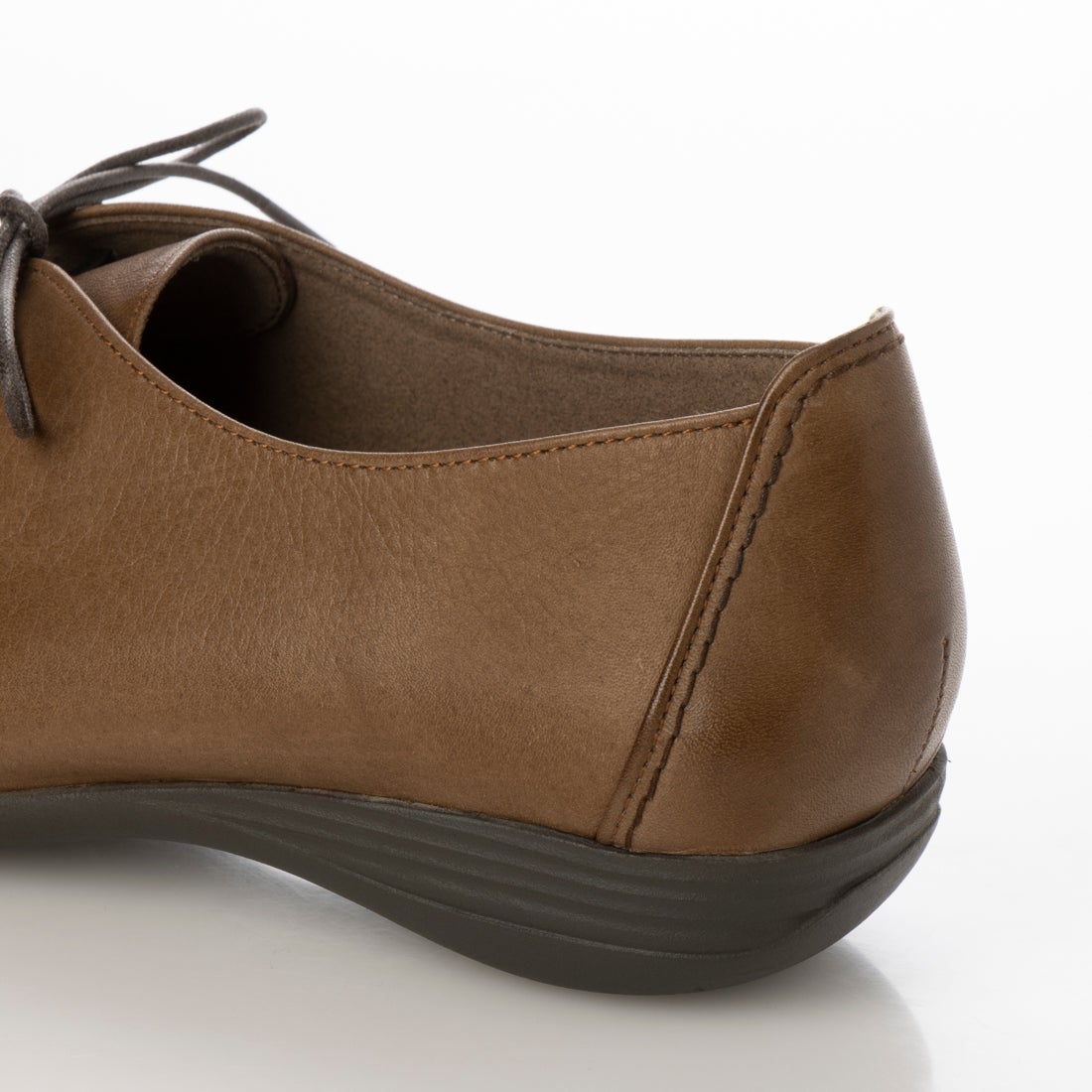 本革】 フラットレースアップシューズ 35710 （ダークブラウン