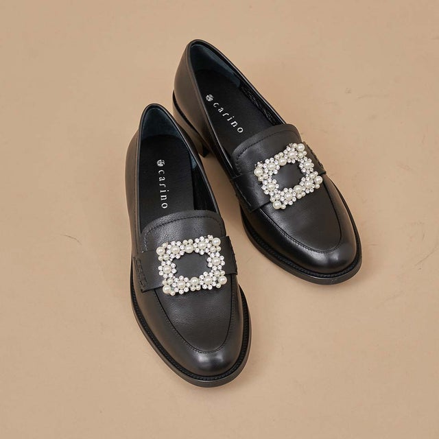 MODE ET JACOMO carino ビジューバックルローファー （ブラック