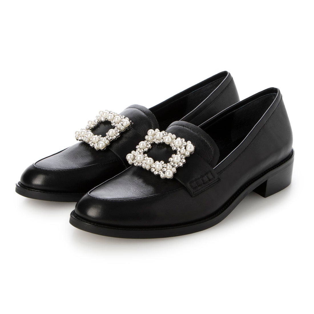 MODE ET JACOMO carino ビジューバックルローファー （ブラック