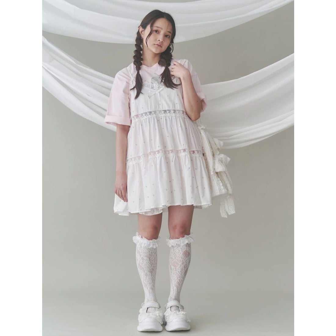 メリージェニー merry jenny flowerフレアベビードール （ブルー） -靴